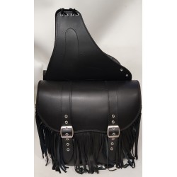 borsa a bisaccia grande mississippi con frange in pelle per custom o cavalli