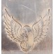 portafoglio piccolo in pelle con disegno in rilievo e catena