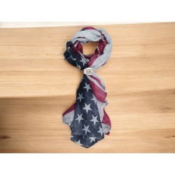 Foulard con ferma foulard in pelle