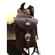 borsa doppia corta exclusive con tasca e porta borraccia in pelle per pomello sella western e sella wade