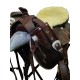 borsa doppia corta exclusive con tasca e porta borraccia in pelle per pomello sella western e sella wade