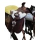 borsa doppia corta exclusive con tasca e porta borraccia in pelle per pomello sella western e sella wade