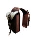 borsa doppia corta exclusive con tasca e porta borraccia in pelle per pomello sella western e sella wade