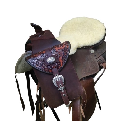 borsa singola corta exclusive in pelle per pomello sella western o wade