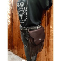 borsello arizona big con frange in pelle per passanti dei pantaloni o cintura