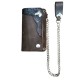 portafoglio medio in pelle  stile western con catena e borchia