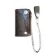 portafoglio medio in pelle  stile western con catena e borchia