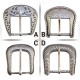 cintura in cuoio stile navajo con fibbia e borchie
