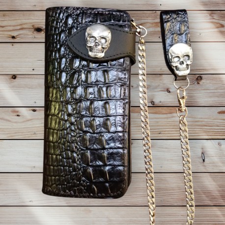 portafoglio grande exclusive in pelle con catena